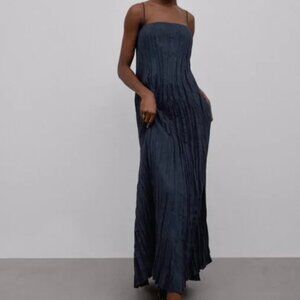 Massimo Dutti Long Pleated Maxi Dress Ltd. Edition